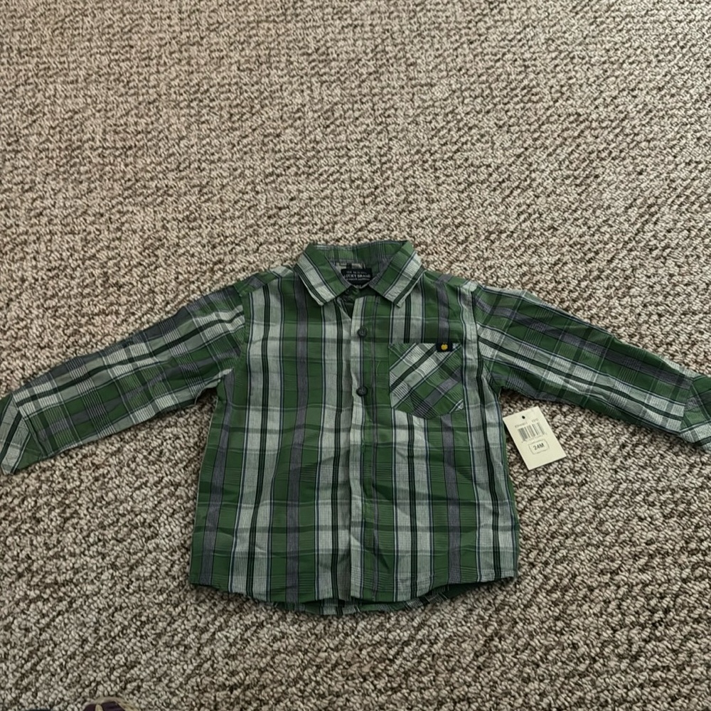 Lucky Brand NWT 24 Month Plaid Button Down Shirt